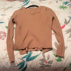 Loft Ribbed Tan Long Sleeve Sweater